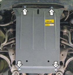 Усиленная защита Motodor картера двигателя, кпп. 2 мм, сталь. для Audi A4 2004-2007 арт.02713