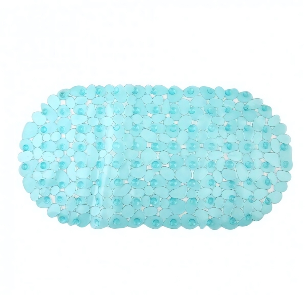 Коврик в ванную на присосках "Камушки" 69*36см зеленый