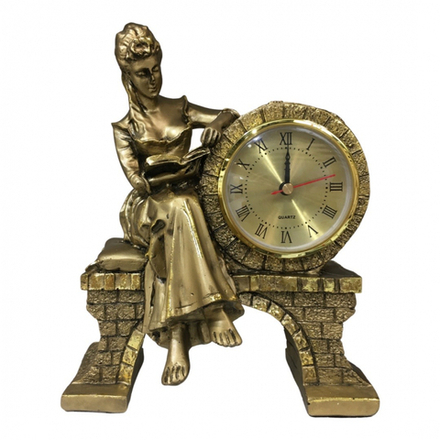 101264 Фигурка декор. с часами "Девушка сидит"