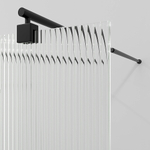 Душевое ограждение WasserKRAFT Vechte 60W39MB-FL 90 фиксатор черный/стекло рифленое