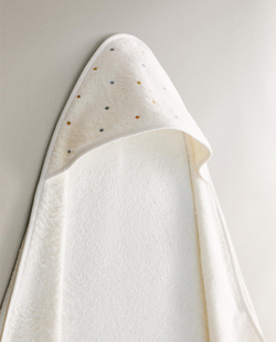 Zara Home Детское полотенце с капюшоном из хлопка, z amana biel, 80x80 см · 5650/423