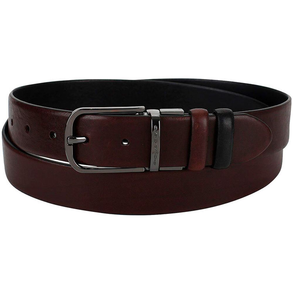 Ремень мужской Piquadro Black Square коричнево-черный из натуральной кожи (CU4877B3/TMN)