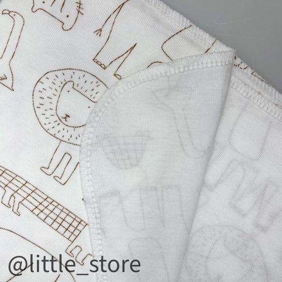 Пеленка хлопковая "Я родился" звери на сахаре