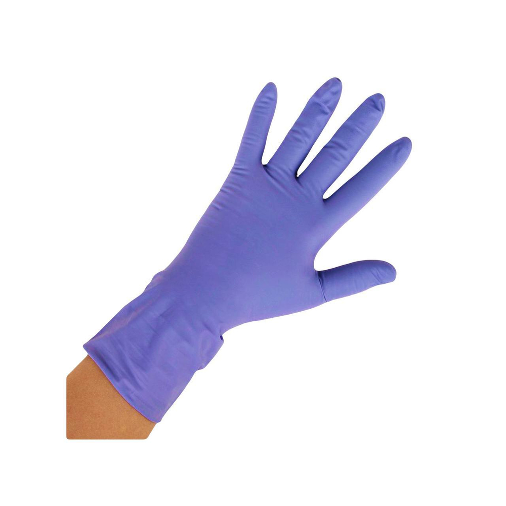 BENOVY Перчатки нитриловые S сиренево-голубой (50 пар)