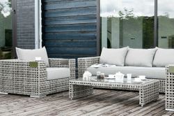 "Тито" лаунж-зона из искусственного ротанга, цвет серый