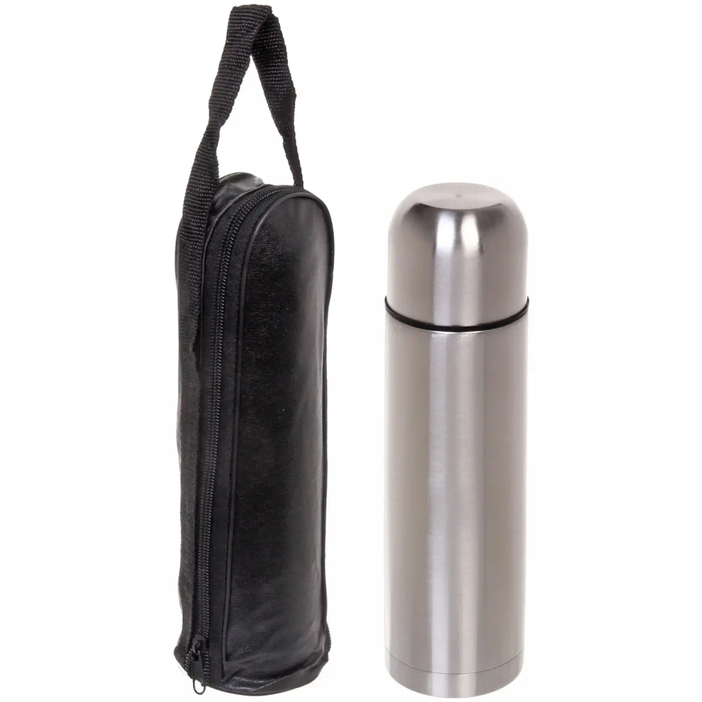 Термос металлический 500мл в черном чехле