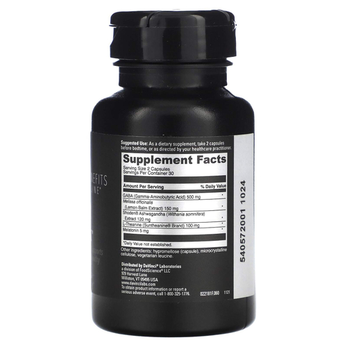 DaVinci Laboratories, Преимущества для сна, 60 капсул