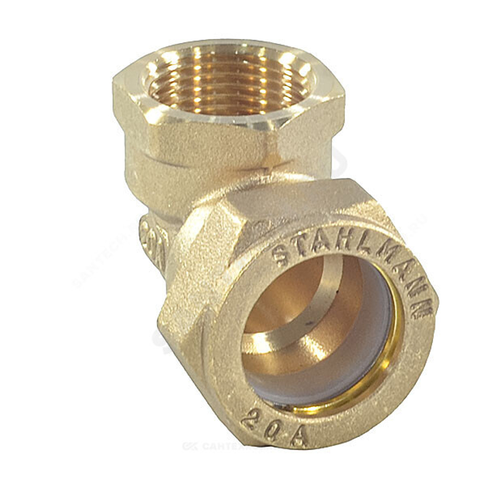 Угольник латунь 90гр 15Aх1/2" обжим/ВР STAHLMANN SEFL1501/2BEF