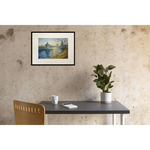 Картина авторская акварельная в паспарту 30х40 см на стену для интерьера "На берегу Псковы"