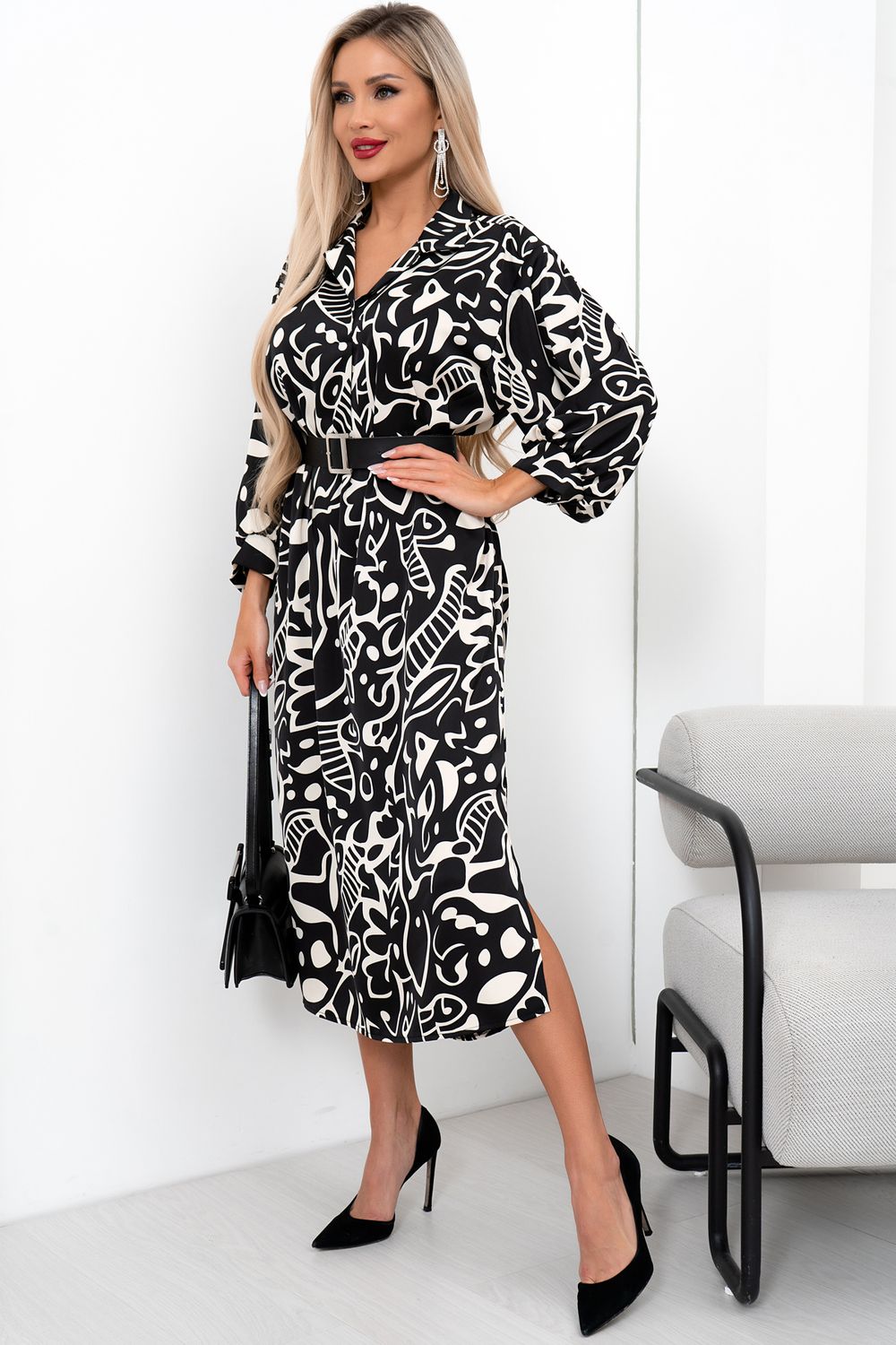 Платье Делиса (белый/черный) Р11-1191/2 Nikol
