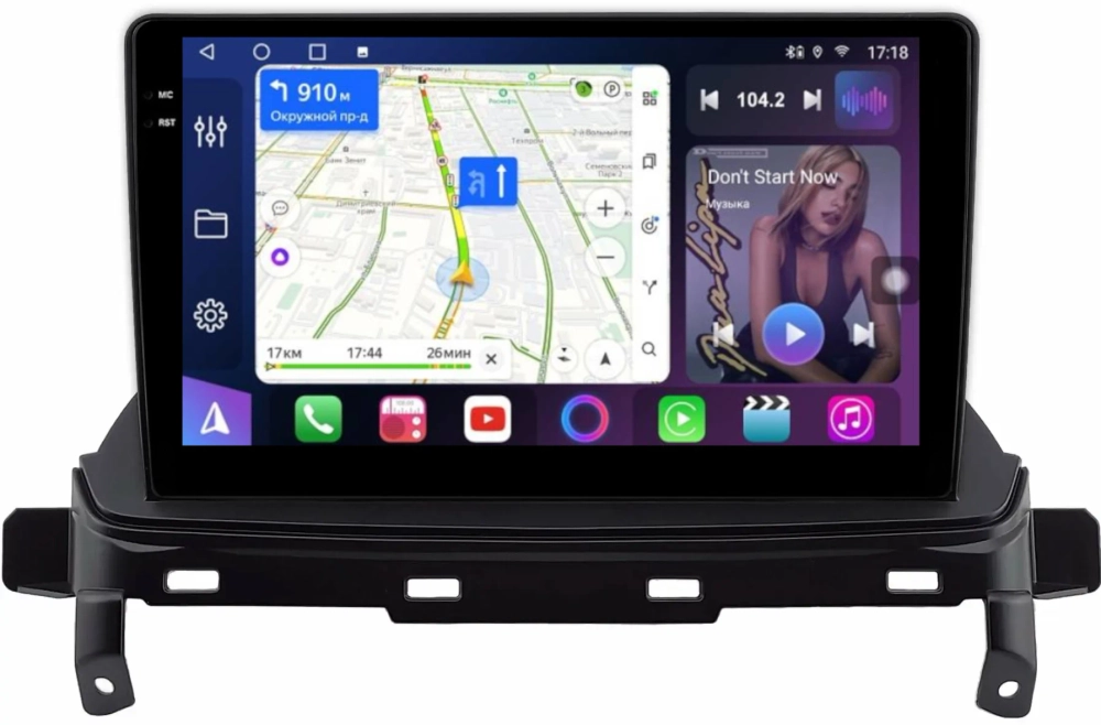 Магнитола для Mitsubishi Eclipse Cross (ШГУ-планшет) - FarCar 7763F2 монитор 9.5" QLED на Android 14, TS18, CarPlay, 4G SIM-слот