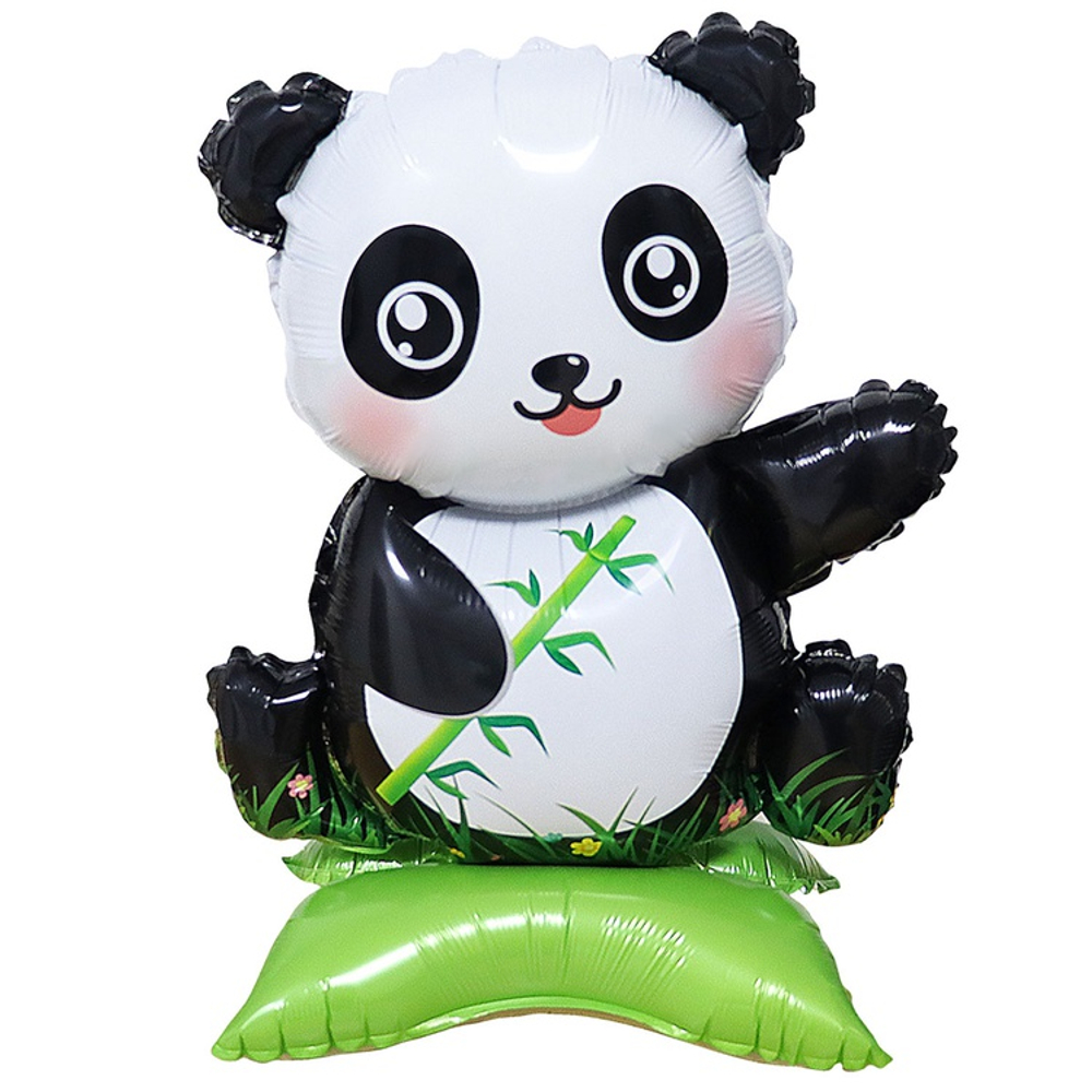 Шар Фольгированный Панда и бамбук (Розовый)