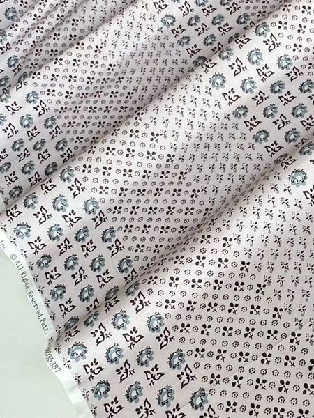 ЭТНО НАБИВКА НА СВЕТЛО-СЕРОМ, ИМИТАЦИЯ, ПОЛОСКИ - 100% хлопок 2