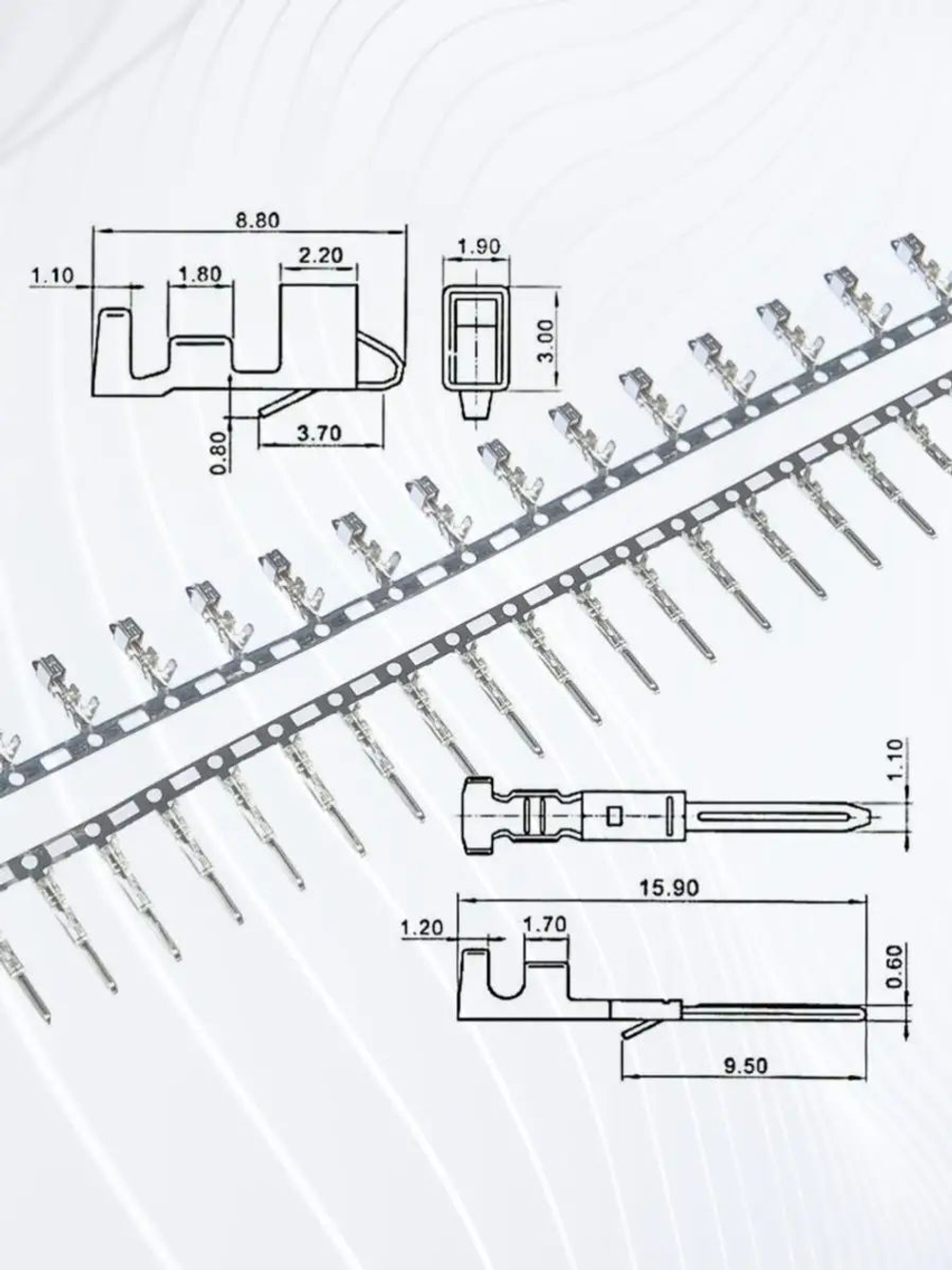 Комплект разъемов JST SM2.54 мама-папа 2/3/4/5 pin 200 штук