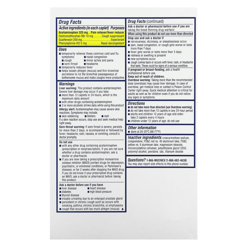 Mucinex, Fast-Max от простуды, гриппа и боли в горле, максимальная сила действия, для детей от 12 лет, 20 капсул