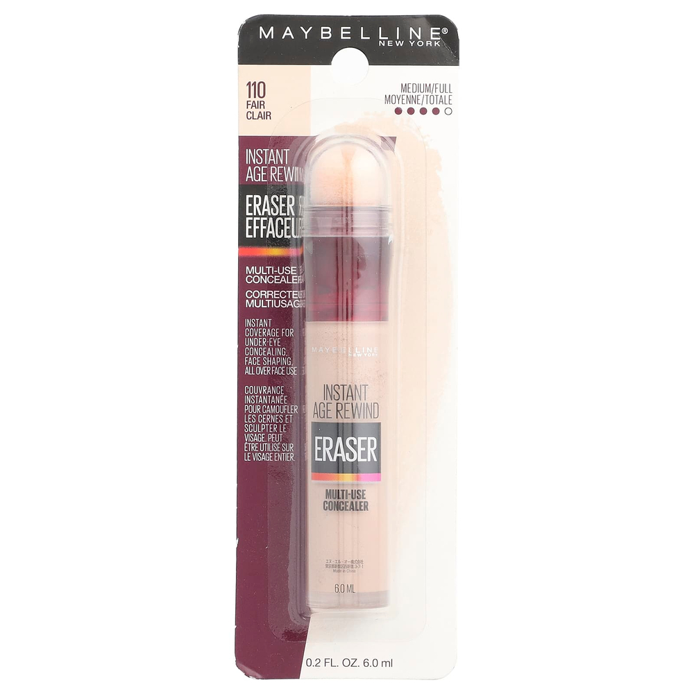 Maybelline, Instant Age Rewind, Eraser, универсальный консилер, оттенок 110 Fair, 6 мл (0,2 жидк. унции)