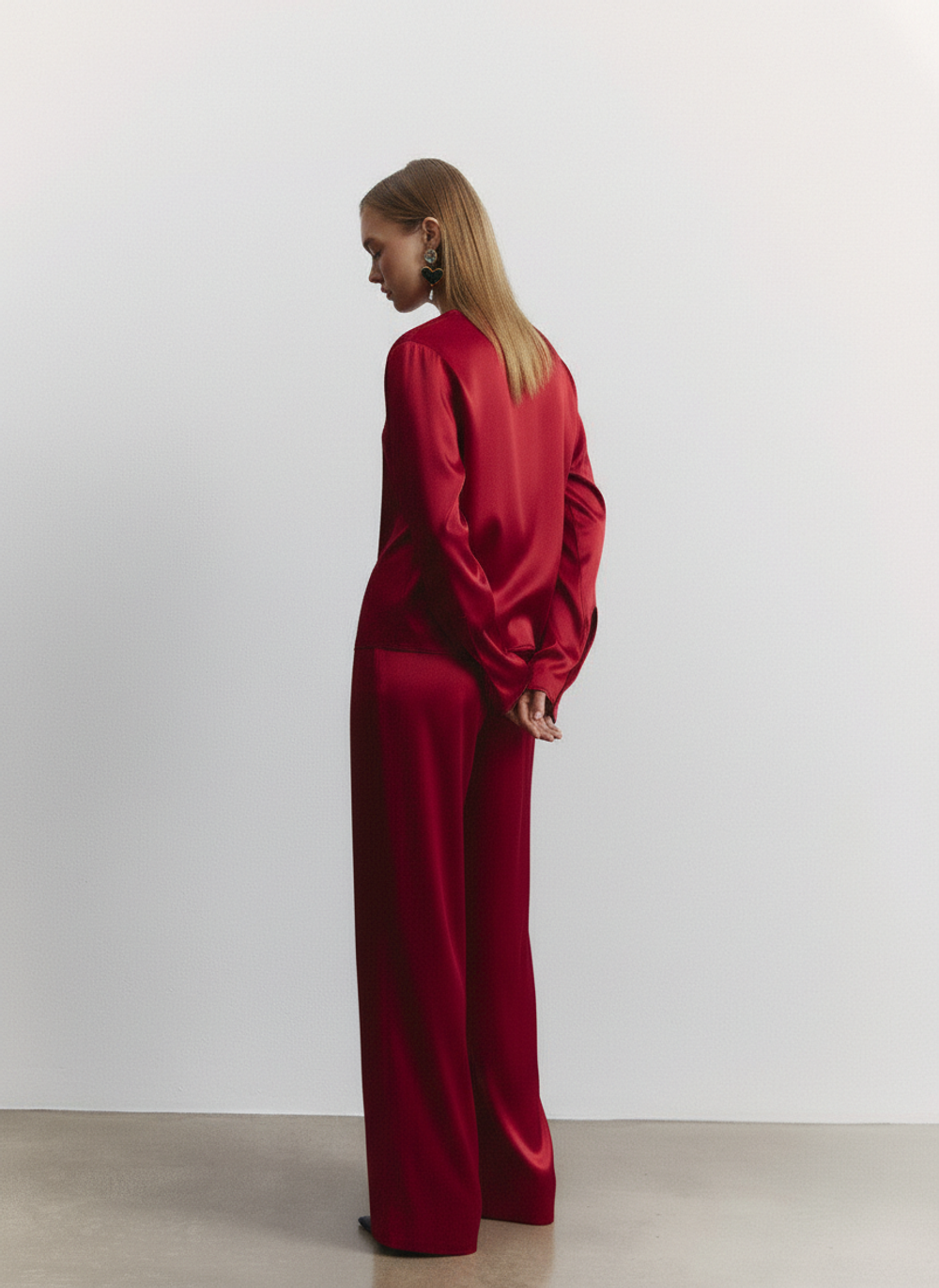 Костюм "Shine" из сатина, цвет рубиновый, р-р OS