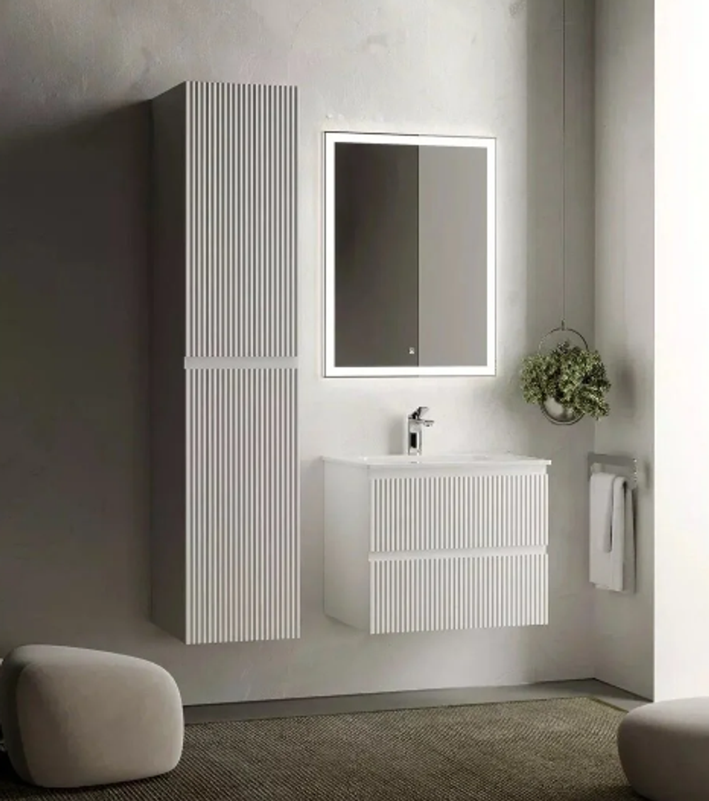 Тумба подвесная SANCOS Snob R 590х445х500, c двумя ящиками оснащенными доводчиками, Bianco, арт.SNR60W