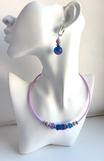 Комплект украшений из муранского стекла: колье, серьги