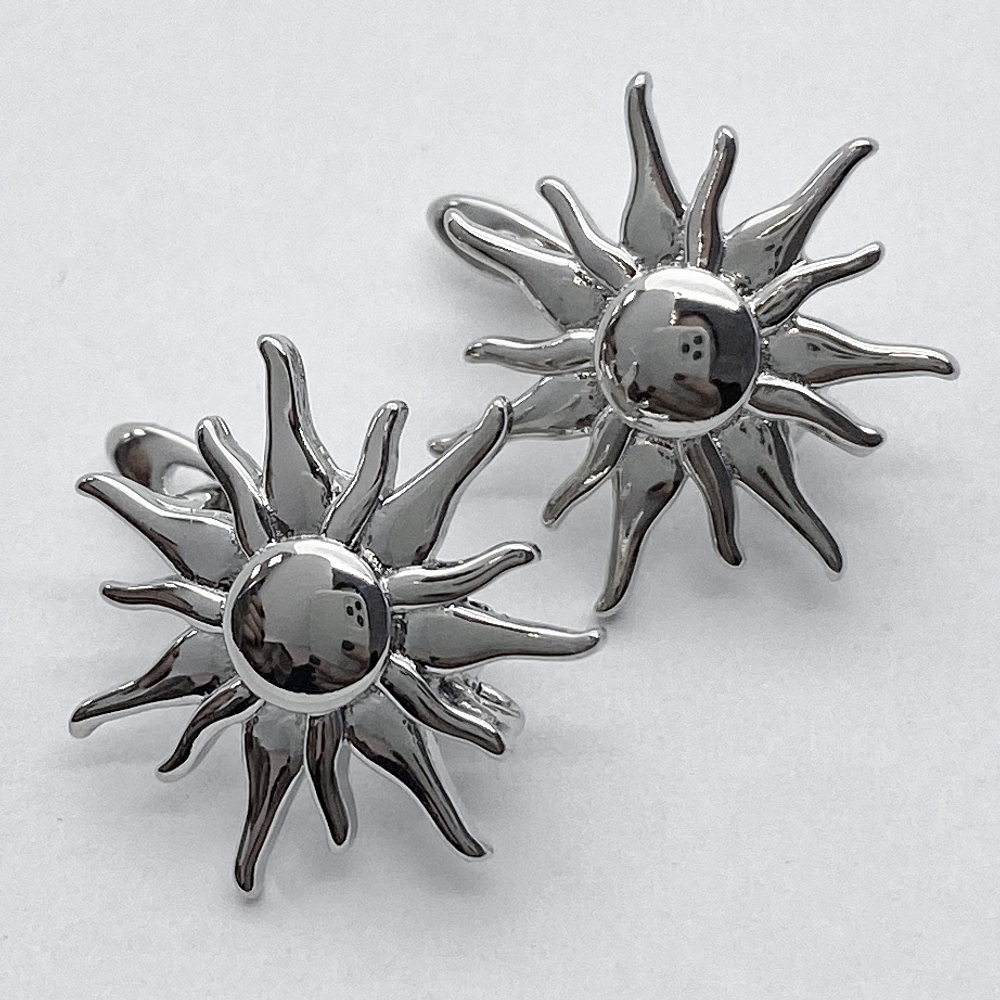 Ювелирные швензы с родиевым покрытием, размер 19*19 мм, цена за пару