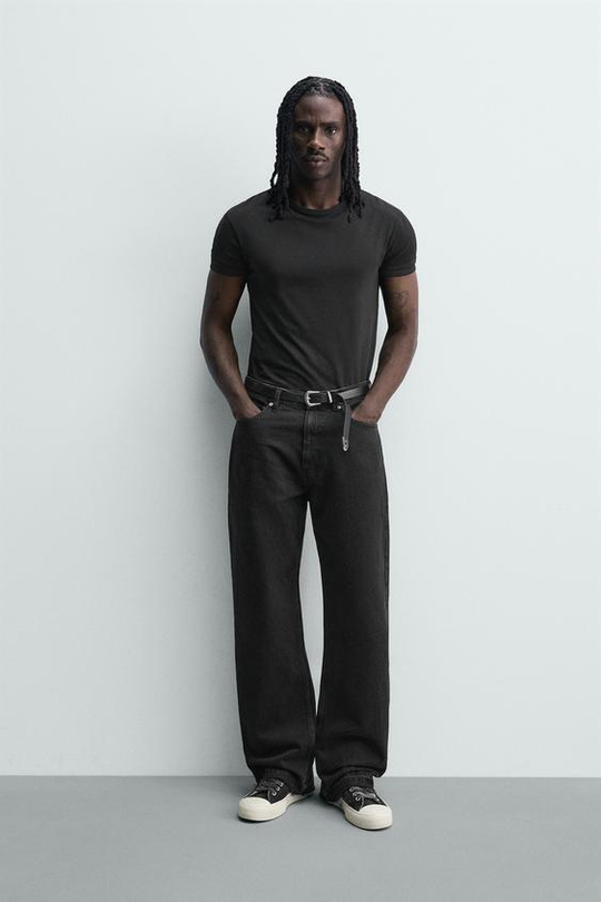 ZARA ДЖИНСЫ LOOSE FIT, УГОЛЬНЫЙ