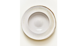 Zara Home тарелка из каменной керамики, цвет бежевый, 27 см