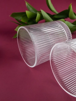 Набор ребристых бокалов для виски, 350 мл. 6 шт. Прозрачные