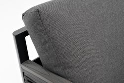 "Сан Ремо" диван 2-местный плетеный из роупа, каркас алюминий темно-серый, роуп серый, ткань серая