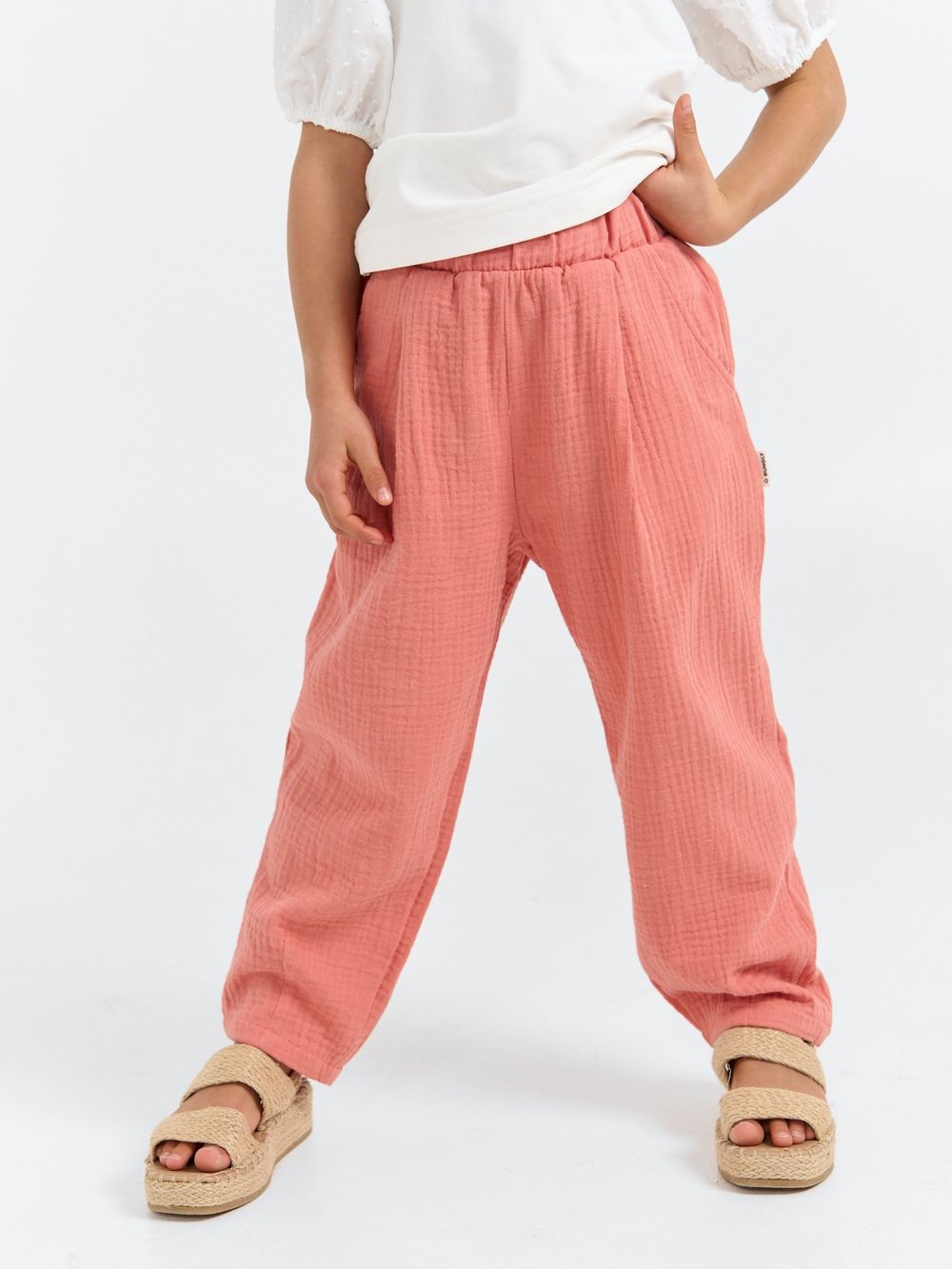 Брюки муслиновые "Клубничный смузи"