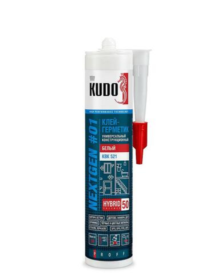 Клей-герметик универсальный на основе гибридных полимеров KUDO белый, 280 мл