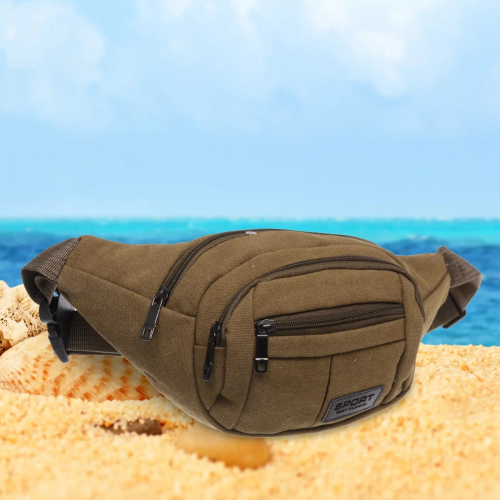 Сумка на пояс «Sport leader - Street Fashion», 4 кармана, цвет бежевый, 35*16*6см