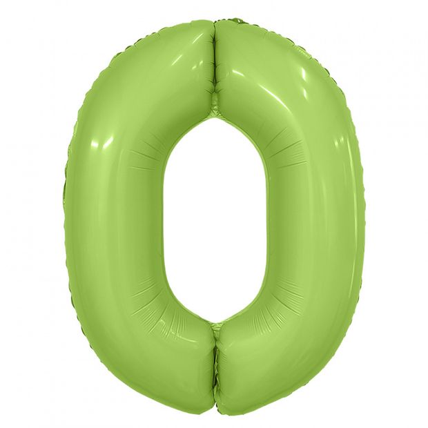 Agura Шар 40" / 102 см "Цифра 0" сатин Фисташка Slim (БГ-60)