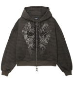 Женская Толстовка Cross Print Brown Zip Up