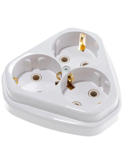 Розетка трехмест. скр. уст. с з/к (ток 16А) РС10/16-835 в инд.упак.