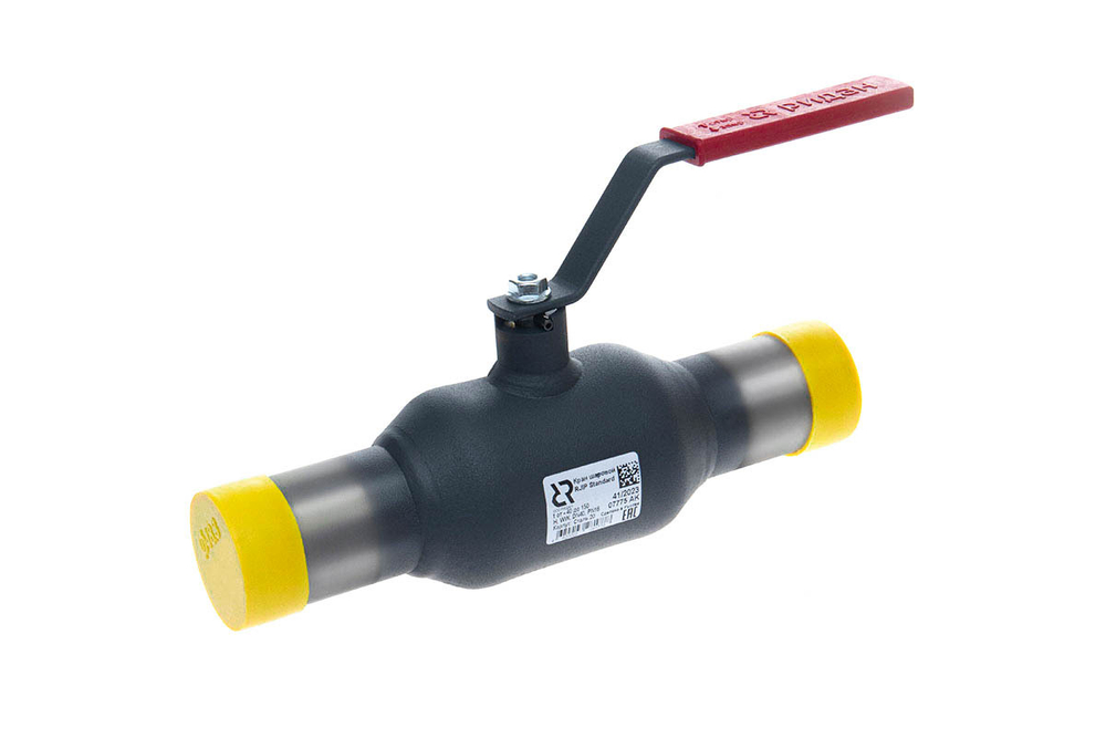 Кран шаровой стальной RJIP Standard WW под приварку с рукояткой стандартнопроходной, Тмакс. =  150 °С, Ридан, Россия
