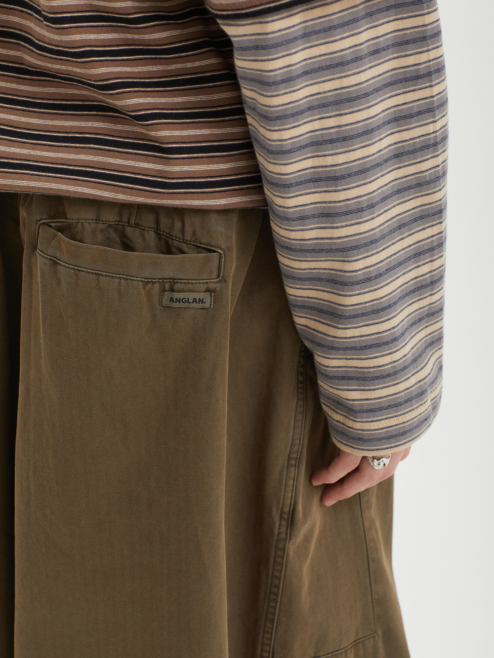 Мужские Брюки Paneled Herringbone Washed Balloon