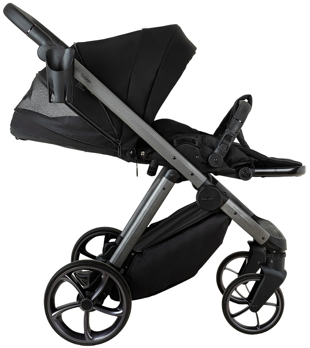 Детская коляска Pituso Sole 3 в 1 с автокреслом Santiso Pro Black PMPT/023 Black