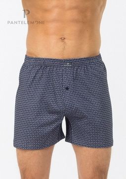 Трусы мужские семейные для больших мужчин Pantelemone PMBB-397, геометрия темно-синяя