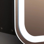 Зеркало-шкаф с подсветкой Джерси черный, 50х75 см (сенсорный выключатель, часы, правый, черный корпус)