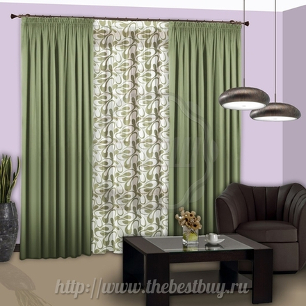 Шторы блэкаут:  Искра-Т (арт. 1110-2)  - (200х270)х2, 500х270 см.  - фисташка