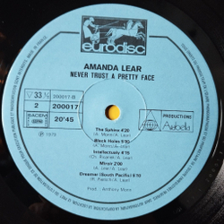 Винтажная виниловая пластинка LP Amanda Lear Never Trust A Pretty Face (France 1979) (Poster)