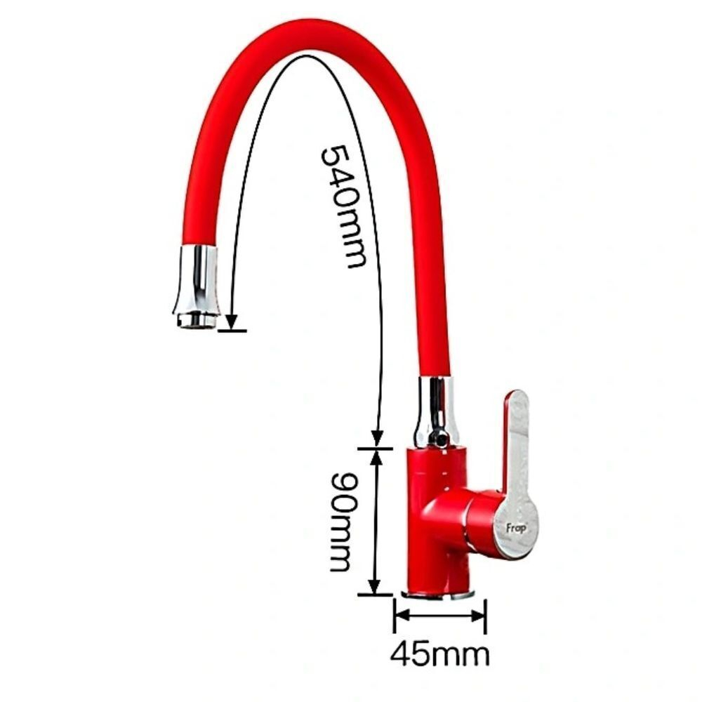 Смеситель для кухни, Frap, гибк излив, с картриджем, красн, F4043