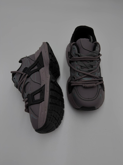 Кроссовки женcкие экокожа арт. 835-10 цвет "серый,коричневый"