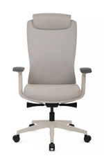 Кресло Riva Гемини EGE-002AW Белый пластик/Светло-бежевый