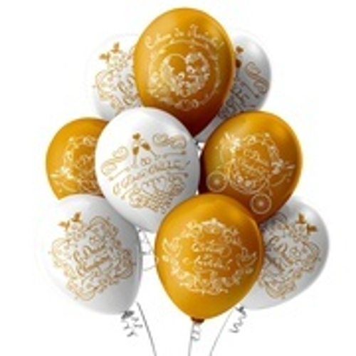 Шар латекс 12"30см Свадьба Золото