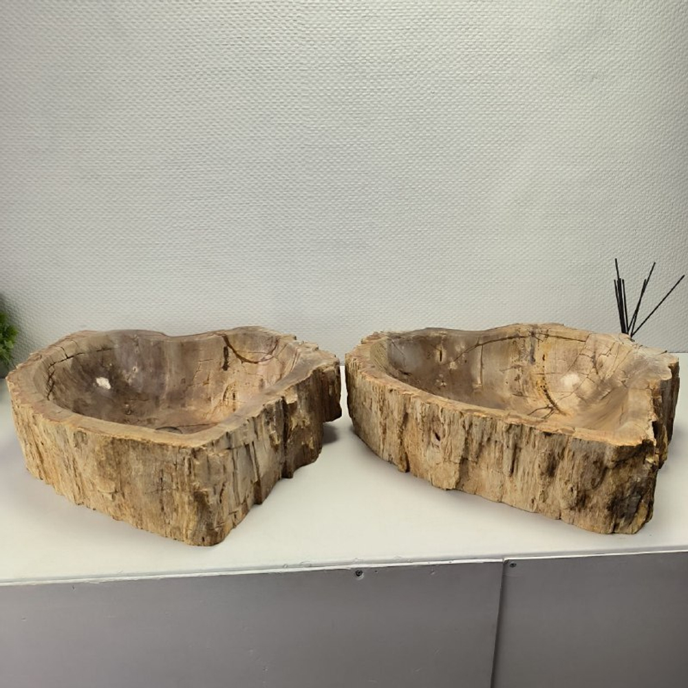 Раковина из окаменелого дерева ПАРА! OD-62096 55*55*15 2шт