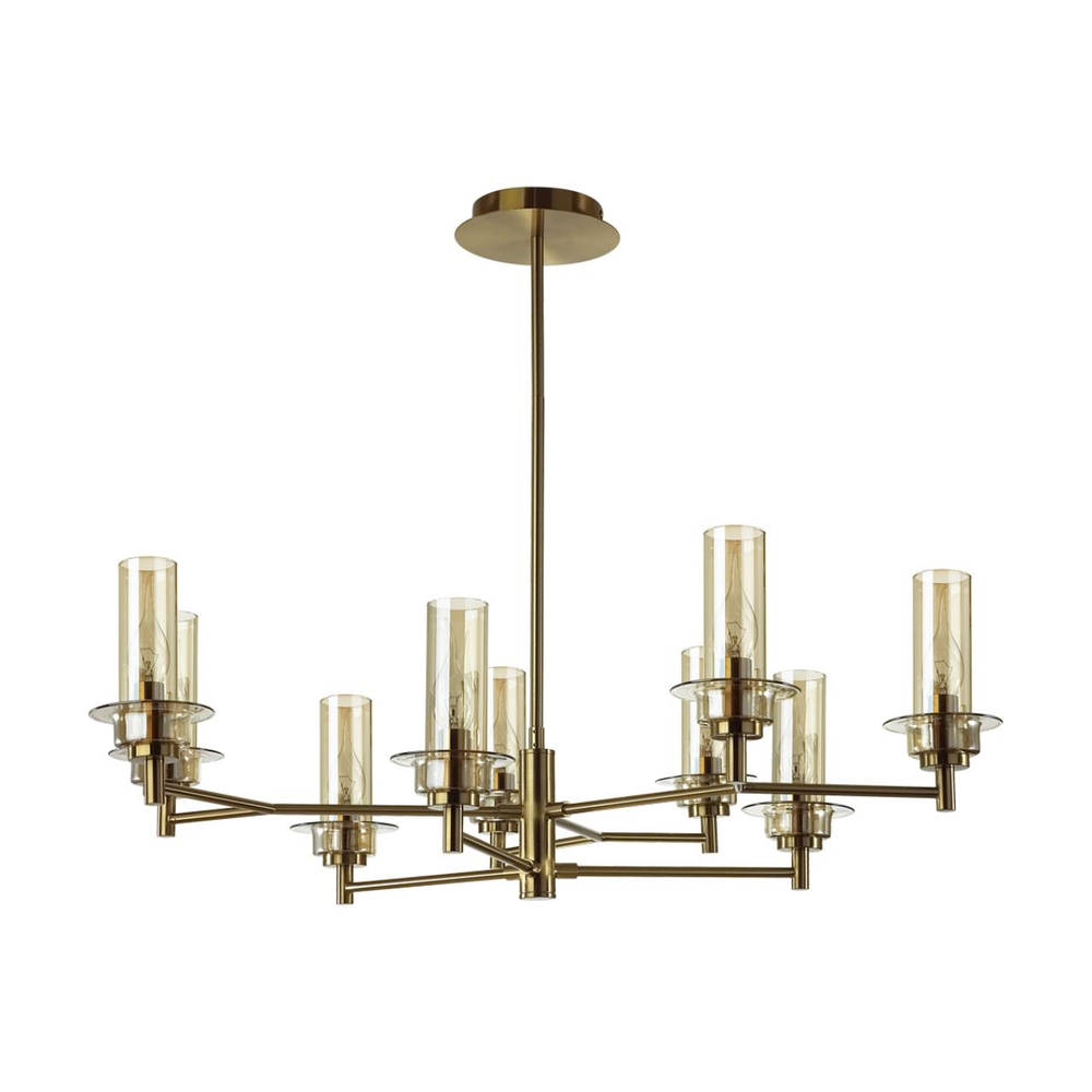 6554/9C CLASSI LN26 098 бронза/коньячный/металл/стекло Люстра потолочная E14 9*40W 220V MADONNA