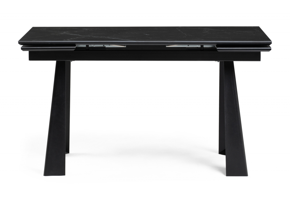 Обеденный стол Woodville Бэйнбрук 140х80х76 черный мрамор, черный