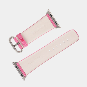 Ремешок для Apple Watch 44/45/46 mm из кожи аллигатора, розового цвета