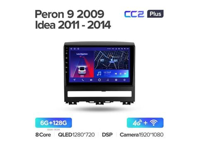 Магнитола Teyes CC2 Plus 6-128 Fiat Peron 9 2009/ Idea 2011-2014 9.0"
